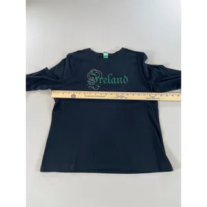 Ireland Celtic Shamrock Shirt Size XL Black Graphic Long Sleeve Cotton thumbnail 4
