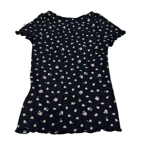 NWT Billabong Women's XS Floral V-Neck Short Sleeve Waffle Knit Top Multicolor thumbnail 2