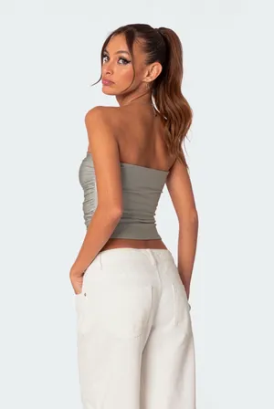 Edikted Maxeen Shiny Gathered Tube Top thumbnail 2
