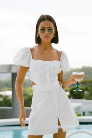 Sabo Skirt Eyelet Corset Top thumbnail 1