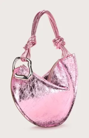 NWOT Cult Gaia Estrella metallic tote bag Cameo Pink thumbnail 1