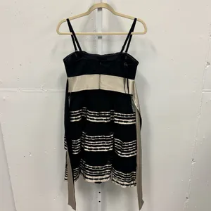 Y2K BCBGMaxAzria Silk Strapeless‎ Mini Tiered Babydoll Dress with Tie Black Sz 6 thumbnail 3