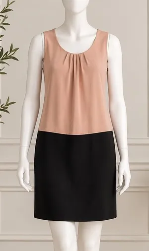 Gap Women Dress Sleeveless Colorblock Peach Black Size 0 thumbnail 1