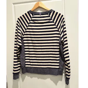 Champion Heritage French Terry Crew Striped Sweatshirt Navy Cream Small Nautical thumbnail 4