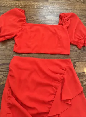 Cloud Ten NEW Orange Two Piece Skirt Set thumbnail 3