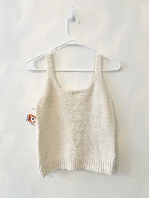 Free People Movement‎ Cozy Fuzzy Sherpa Knit Tank Blouse Small New thumbnail 6