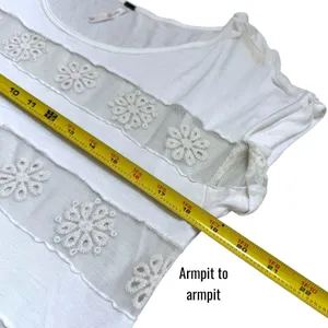 Free People White Floral Sheer Top Lightweight Fairy Festival Boho Feminine S thumbnail 11