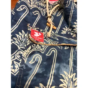 Taaluma Totes Backpack Boho Blue Batik Straw Accent Drawstring Toggle‎ OS thumbnail 3