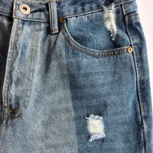 Dance & Marvel Jeans Women's M Blue Distressed Raw Hem Wide Leg High Rise Ankle thumbnail 6
