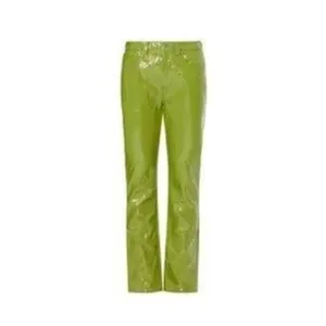 RTR SZ 30/10 green faux leather straight leg simon miller pants trouser patent thumbnail 3