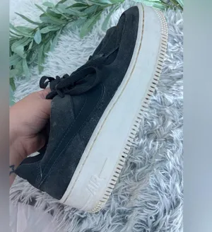 Nike Womens Air Force 1 Sage Night Black Suede Chunky Platform Sneakers thumbnail 5