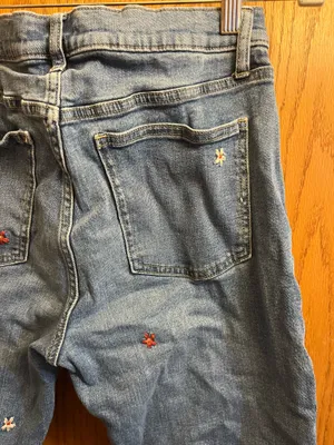 GAP Flower Embroidered Girlfriend Jeans thumbnail 4