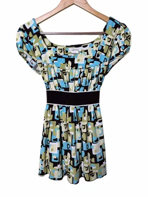 Speechless Y2K Abstract Geometric Tie Back Tunic Top Medium thumbnail 1