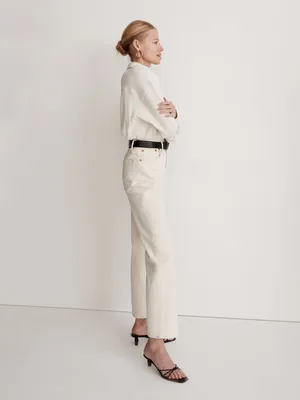 Madewell Waffle Knit Shirt Jacket Antique Cream Shacket Women's Medium NI105 thumbnail 4