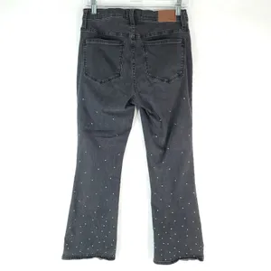 Madewell Jeans Womens‎ 28 Black Scattered Metallic Dot Cali Demi Boot K2484 thumbnail 3