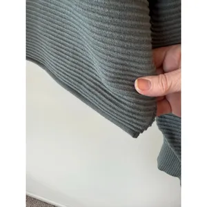 Offline by Aerie Sweater Womens Small Gray Cotton Knit Ribbed Boat Neck Casual thumbnail 4