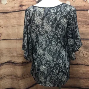 Knox Rose blue & white peasant blouse thumbnail 6