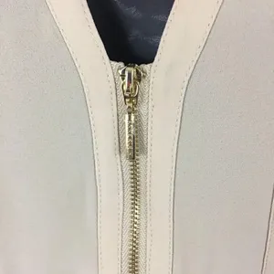 Anne Klein champagne roll sleeve zip neck blouse thumbnail 6
