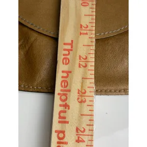 Vintage Leather Mini Crossbody Bag Tan Brown Made in Hong Kong 70s 80s Festival thumbnail 9