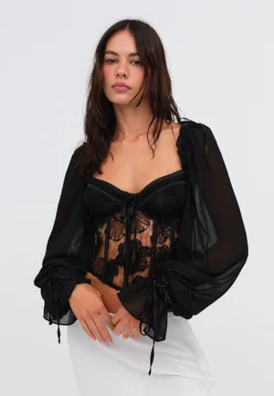 For Love & Lemons Sade Top Black thumbnail 1