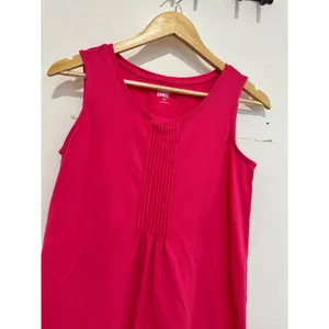 Lands End Womens Pink Sleeveless Cotton Blend Shift Dress XS 2-4 Casual Beach thumbnail 3
