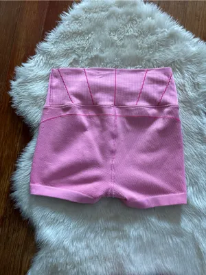 Aeropostale Pink Ribbed High-Waist Athletic Shorts thumbnail 4