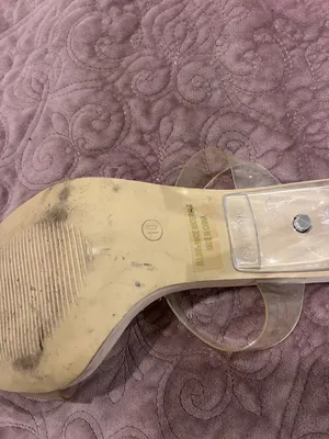 X2 Clear Strap Nude Heeled Mules Tan Size 10 thumbnail 4