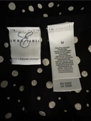 Emma James By Liz Claiborne Women's Black Polka Dot A-Line Skirt MD thumbnail 7