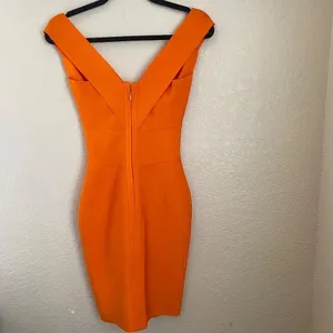 HOUSE OF CB 'Ginevra' Orange Cross Front Bandage Dress‎ /Size XS NWOT thumbnail 7
