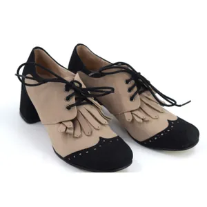 All Black by Anthropologie Womens Oxford Heel Shoes -‎ Lace Up, Tassel Detail thumbnail 2