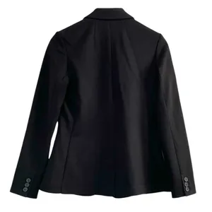 Old Navy Classic Ponte Knit Blazer Black XS One Button Dark Academia Preppy NWT thumbnail 4