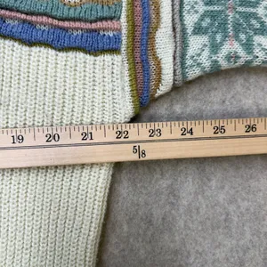 Vintage Fair Isle Sweater Womens XL Cream Nordic Grandpacore Cabin Cottagecore thumbnail 5