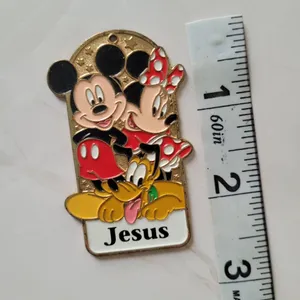 Vintage Disney Mickey Minnie Best Friends Jesus Name Keychain Charm thumbnail 5