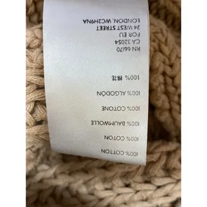 Free People Sweetheart Beige Chunky Knit Mock Neck Balloon Sleeve Sweater Top S thumbnail 7