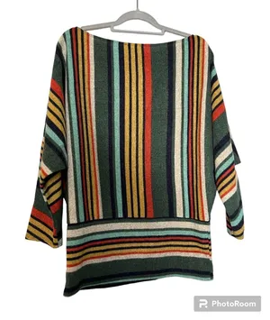 White Birch striped batwing‎ Sweater size M thumbnail 1