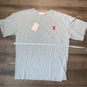 Playboy x Misguided Mission Statement T- Shirt Dress Grey/ Pink New with Tags thumbnail 15