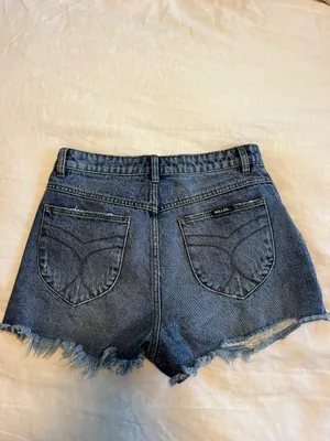 Rolla’s Dusters Medium Wash High Rise Distressed Denim Shorts thumbnail 4