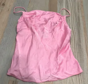 Zara Satin Cowl Neck Cami Top XS Pink Adjustable Straps Sleeveless Tank thumbnail 1