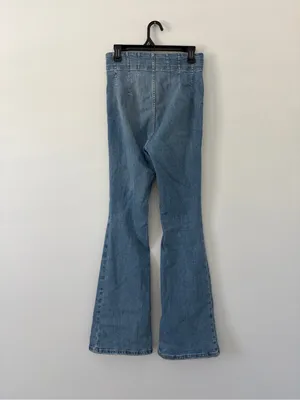 Free People We The Free Jayde High Rise Flare Jeans Sunburst Blue 29 thumbnail 5