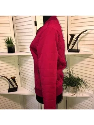 RVCA Bomber jacket oversized burgundy quilted tapestry cotton 90's Y2K grunge punk XS thumbnail 4