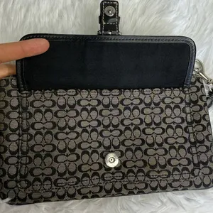COACH y2k Soho Black Signature Canvas Wristlet thumbnail 5