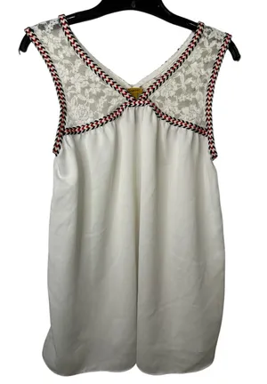 Wrangler White Sleeveless Lace Embroidered Blouse thumbnail 1