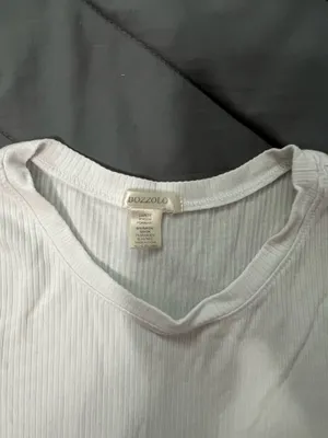 Bozzolo White ribbed top thumbnail 2