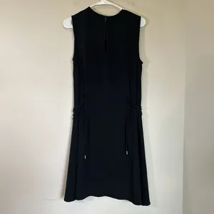 Theory Dress Kensington 6 Womens‎ Black Crepe Side Lace Up Tie Sleeveless thumbnail 9
