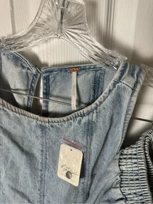 Free People Cassius Denim Set in Bleachout XS thumbnail 9