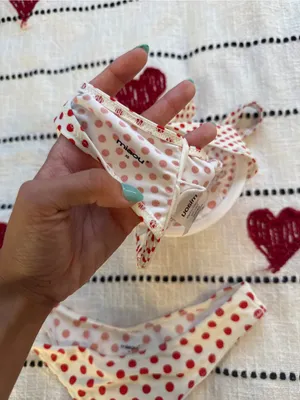 Miaou Cream Bikini with Red Polka Dot Print thumbnail 3