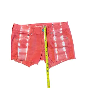American Eagle Jean shorts Pink Womens Size 4 Stretch Tie Dye Y2K thumbnail 6