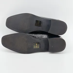 Aldo Black Croc Embossed Leather Penny Loafers Square Toe Flat Shoes Womens 8.5 thumbnail 9