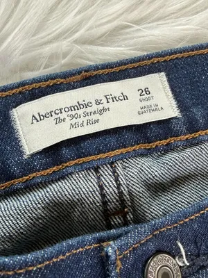 Abercrombie Dark Wash The 90’s Straight Mid Rise Jeans thumbnail 4