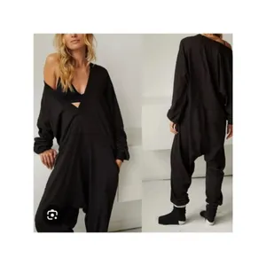 Free People just because jumpsuit romper sz‎ M black thumbnail 3